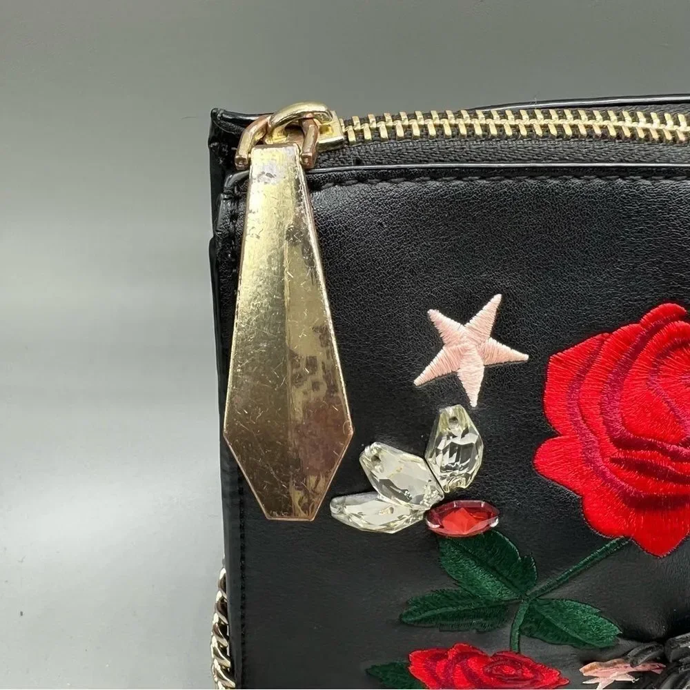 Zara Rose Embroidered Gold Chain Crossbody - Picture 9 of 10